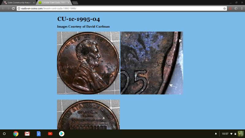 1995-P-Lincoln-Cent-With-Small-Cud-It-Enters-In-The-Field
